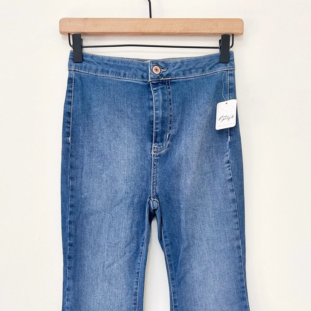 NWT Free People Just Float on Flare Bell Bottom Jeans in Jericho Blue​ size 26